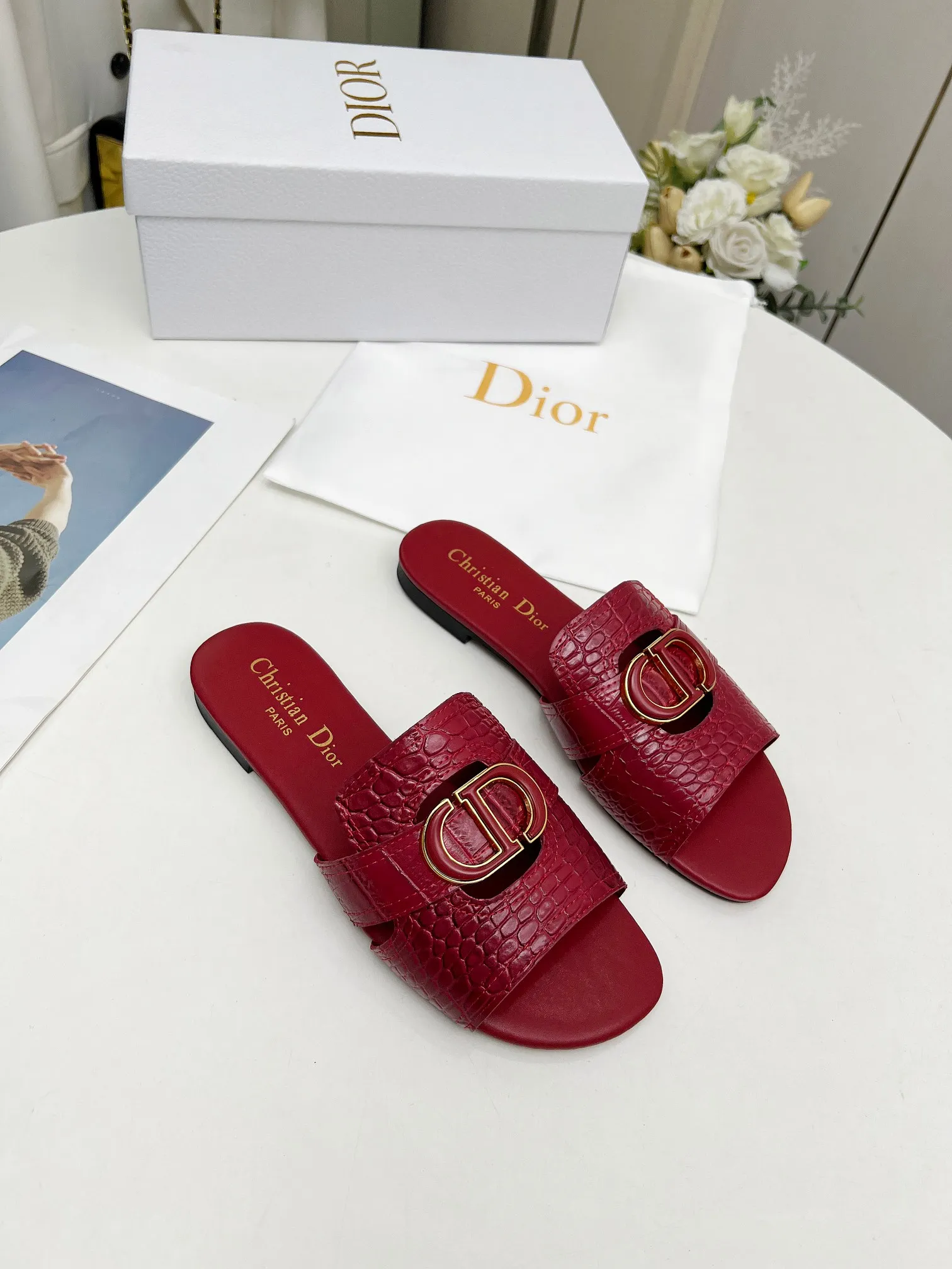 👟👟Ex-factory price 360👟👟 Genuine leather base +30 Dior spring and summer new model 6 colors optional code size 35-42